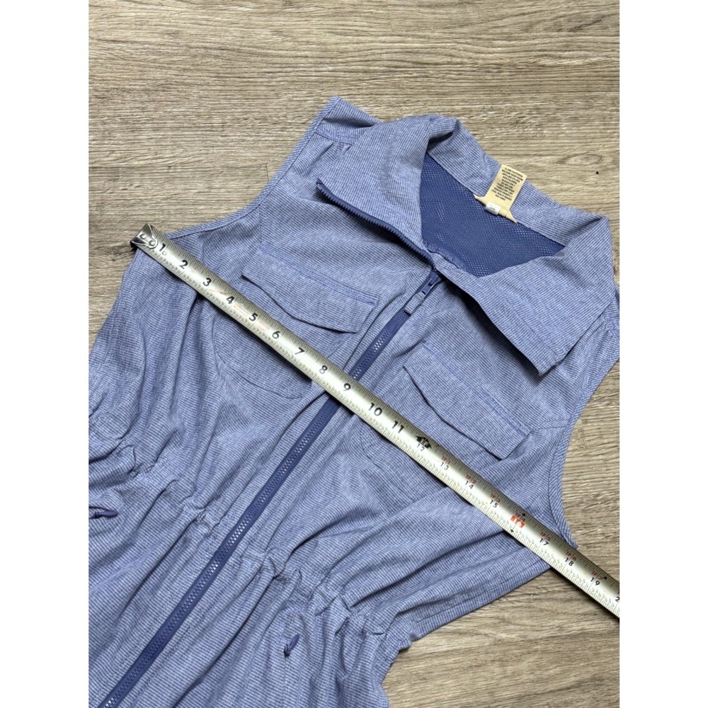 Duluth Trading Co Sol Survivor Tunic Vest Blue Stripe Full Zip Utility Size S - Picture 6 of 8